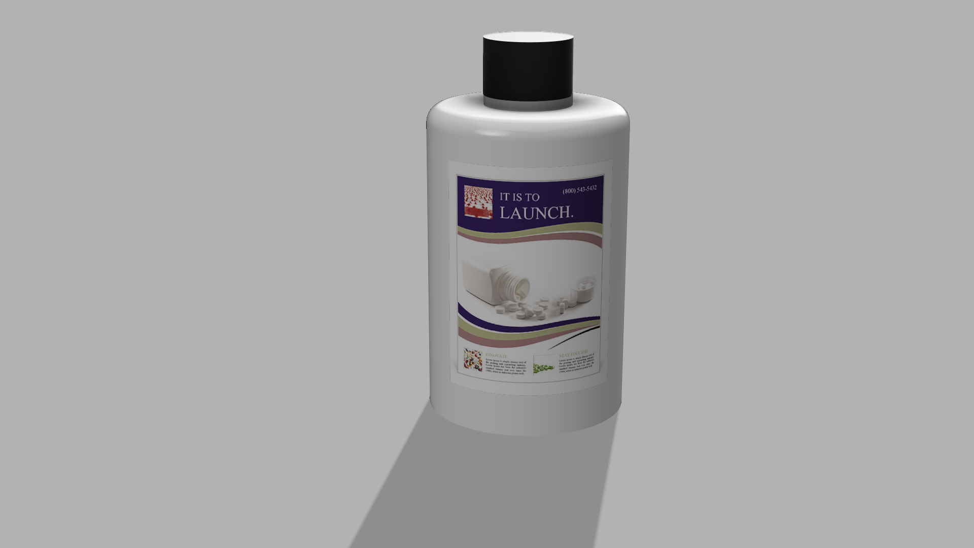 3D render of a medical bottle